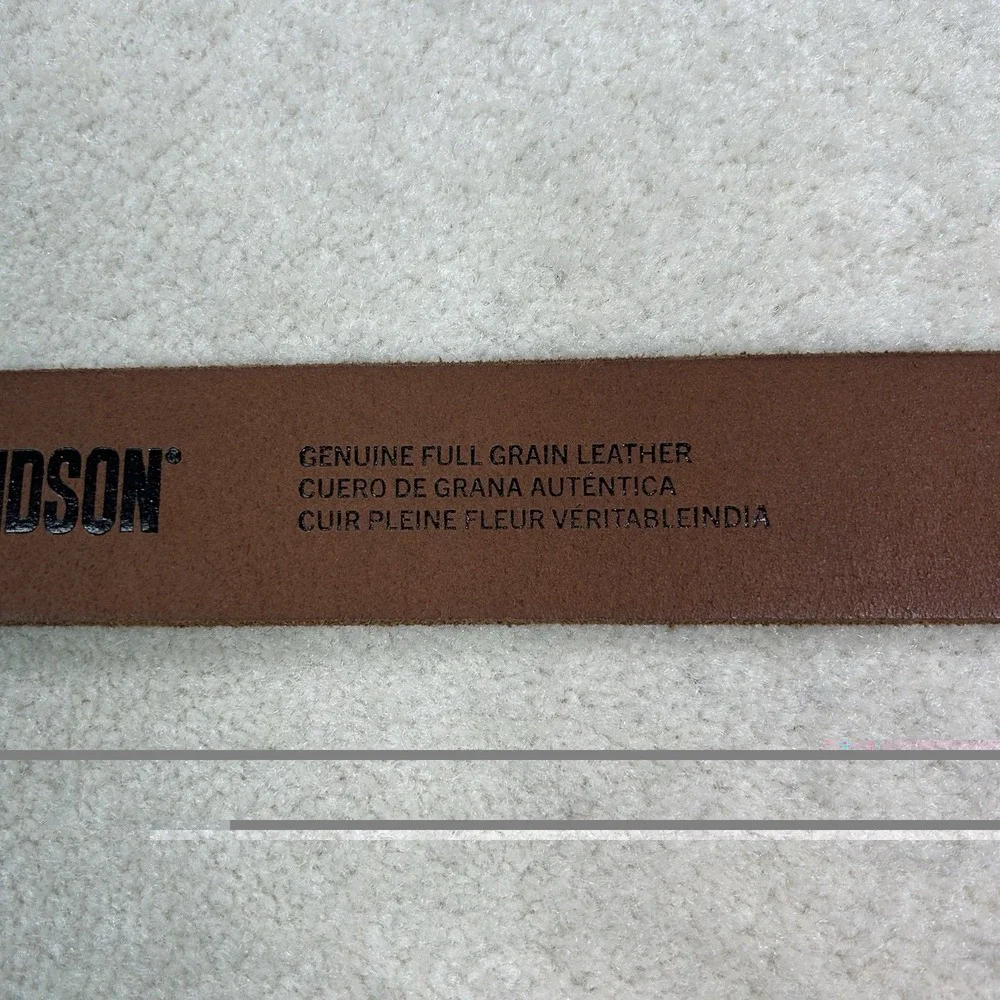 Harley Davidson Men's Small (30/32) Cognac Brown Genuine Leather Belt Embossed